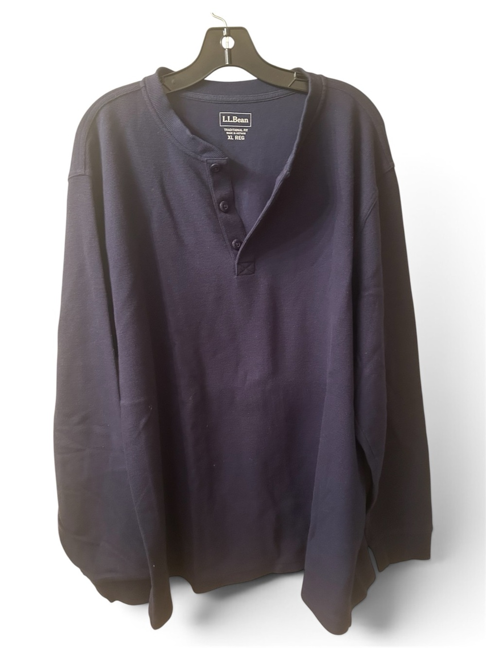 L.L Bean.  Navy Long Sleeve Henley Size XL